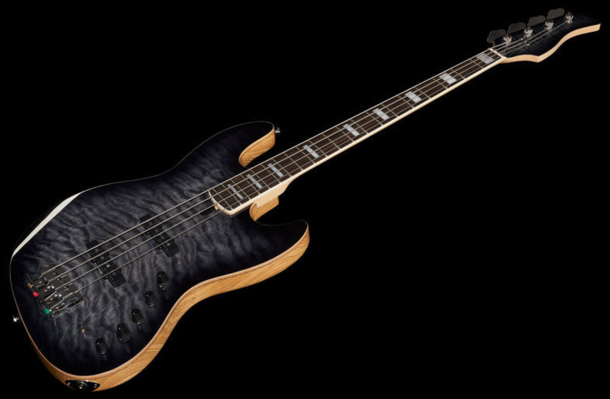 Marcus Miller V9 Swamp Ash 4st 2nd Generation Eb Sans Housse - Transparent Black - Solid body elektrische bas - Variation 1