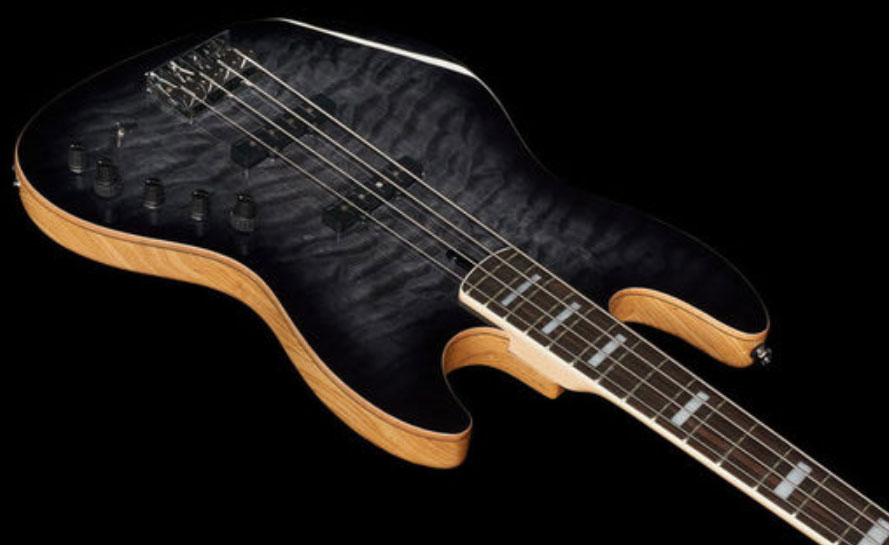 Marcus Miller V9 Swamp Ash 4st 2nd Generation Eb Sans Housse - Transparent Black - Solid body elektrische bas - Variation 2
