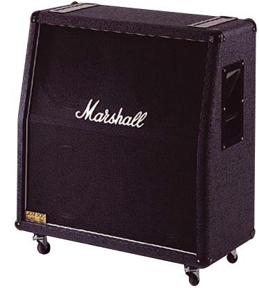 Marshall 1960a Angled 4x12 300w 4/8/16-ohms Stereo Pan Coupe Black - Elektrische gitaar speakerkast - Variation 1