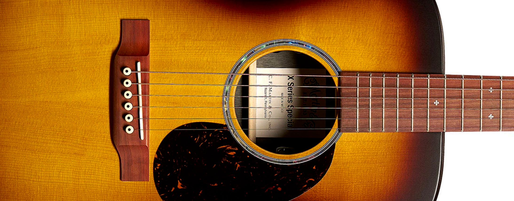 Martin 000x2e Brazilian Auditorium Shsc Epicea Palissandre Hpl Ric - Vintage Burst Satin - Folk gitaar - Variation 2
