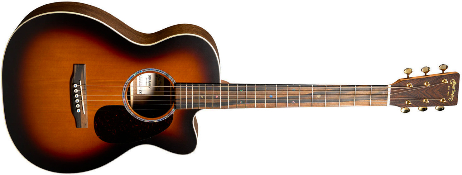 Martin 000cjre Junior 000 15/16 Pan Coupe Epicea Noyer Eb - Satin Walnut Burst - Folk gitaar - Main picture