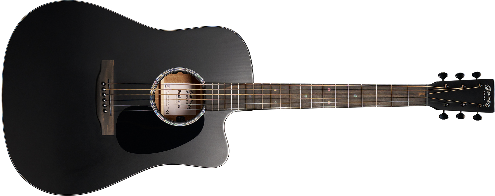 Martin Dc10e Modern Road Dreadnought Epicea Sapele Eb - Black - Folk gitaar - Main picture