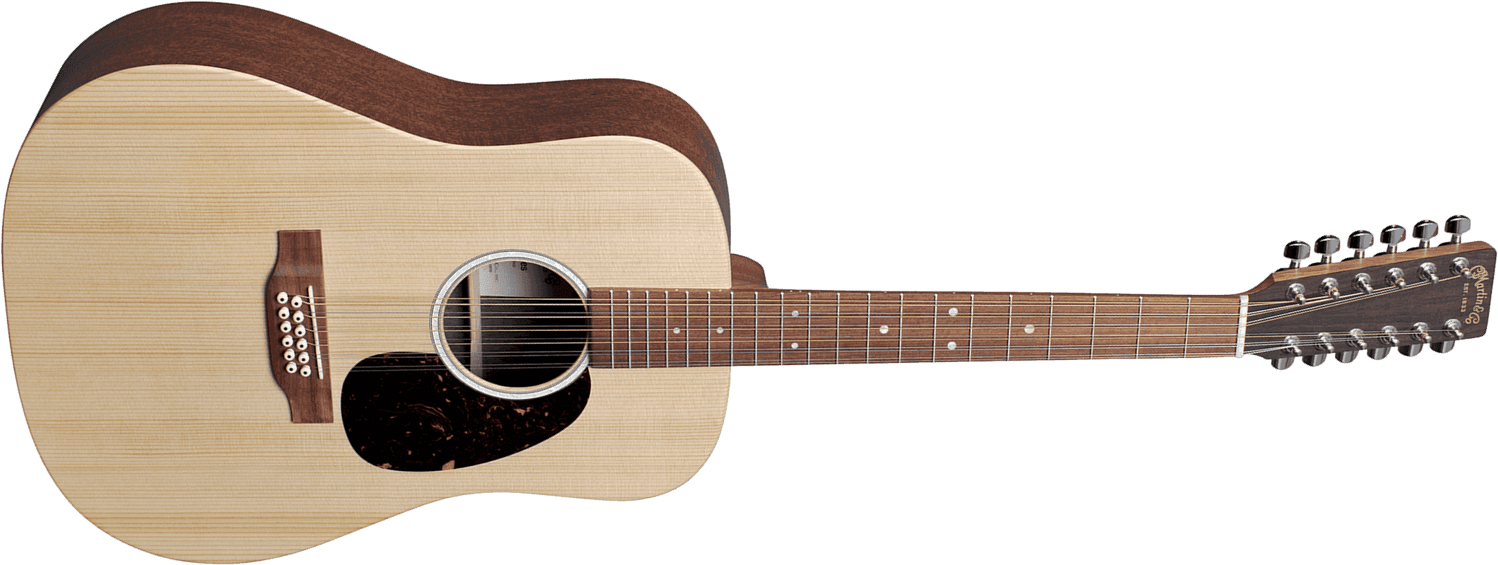 Martin D-x2e 12-string Dreadnought 12c Epicea Acajou Hpl - Natural Satin - Elektro-akoestische gitaar - Main picture