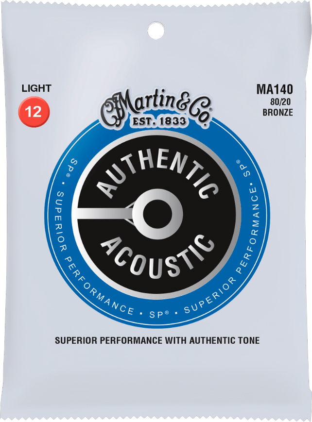 Martin Ma140 Authentic Sp 80/20 Bronze Acoustic Guitar 6c 12-54 - Westerngitaarsnaren - Main picture