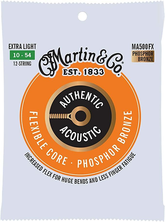 Martin Ma500fx Authentic Flexible Core Phosphor Bronze Acoustic Guitar 12c 10-54 - Westerngitaarsnaren - Main picture