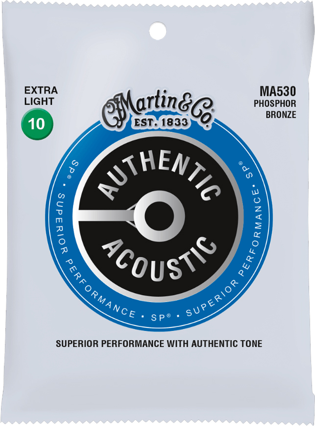 Martin Ma530 Authentic Sp 92/8 Phosphor Bronze Acoustic Guitar 6c 10-47 - Westerngitaarsnaren - Main picture