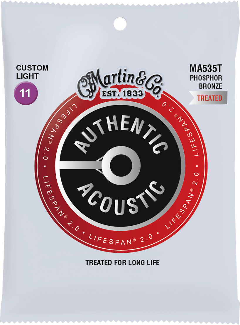 Martin Ma535t Authentic Lifespan 2.0 Phosphor Bronze Acoustic Guitar 6c 11-52 - Westerngitaarsnaren - Main picture