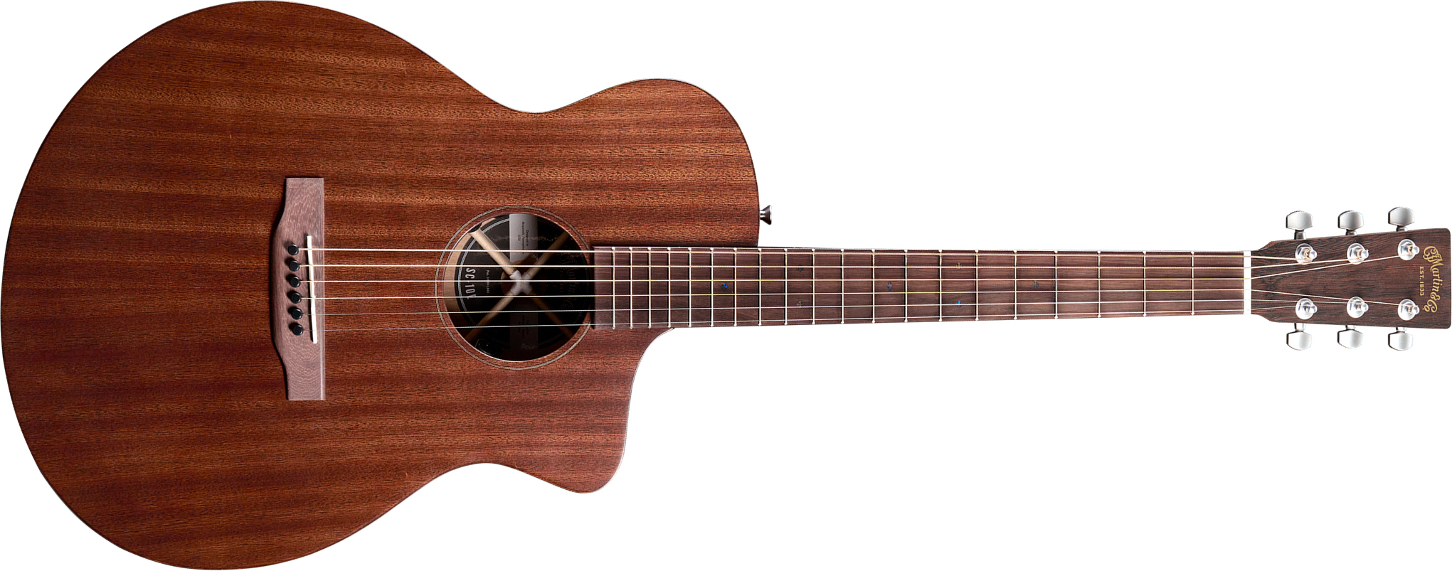 Martin Sc10e Modern Sapele Road S Om Tout Sapele Eb - Dark Mahogany - Folk gitaar - Main picture