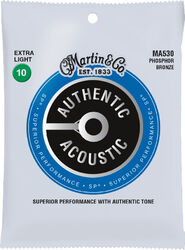 Westerngitaarsnaren  Martin MA530 Acoustic Guitar 6-String Set Authentic SP 92/8 Phosphor Bronze 10-47 - Snarenset