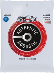 Westerngitaarsnaren  Martin MA550T Acoustic Guitar 6-String Set Authentic Lifespan 2.0 92/8 Phosphor Bronze 13-56 - Snarenset