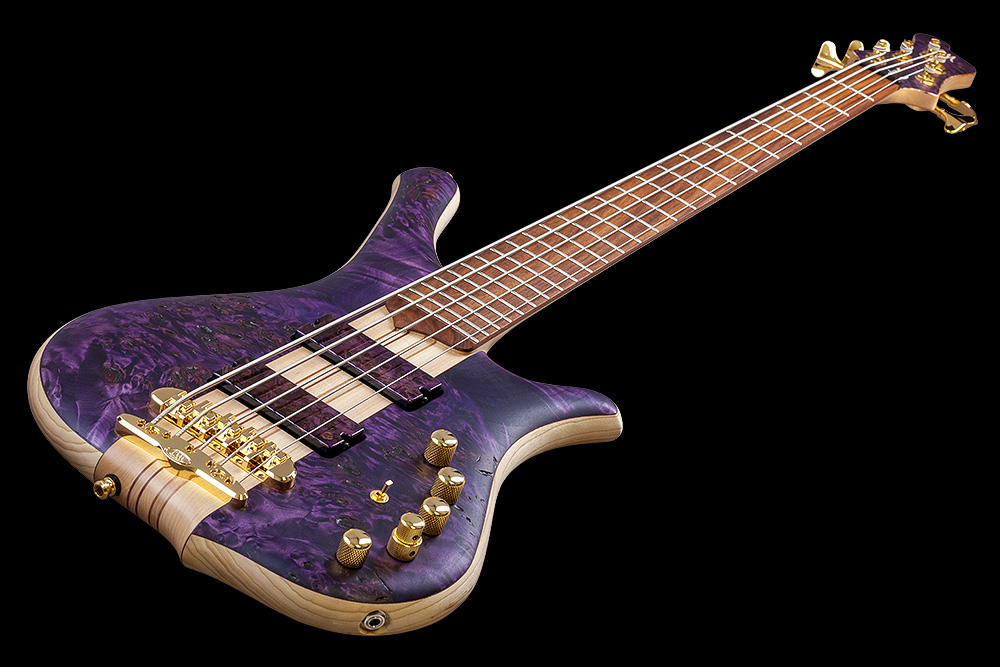 Mayones Guitars Comodous Inspiration Mohini Dey 5c Active Pf - Dirty Purple Raw - Solid body elektrische bas - Variation 2