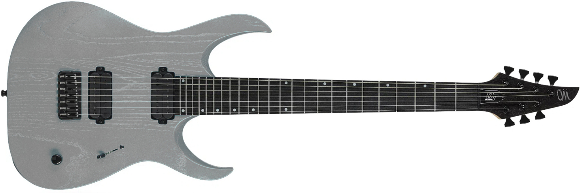 Mayones Guitars Duvell Dt7 7c Baryton 2h Ht Bl - Gunmetal Grey Metallic Matt - Bariton elektrische gitaar - Main picture