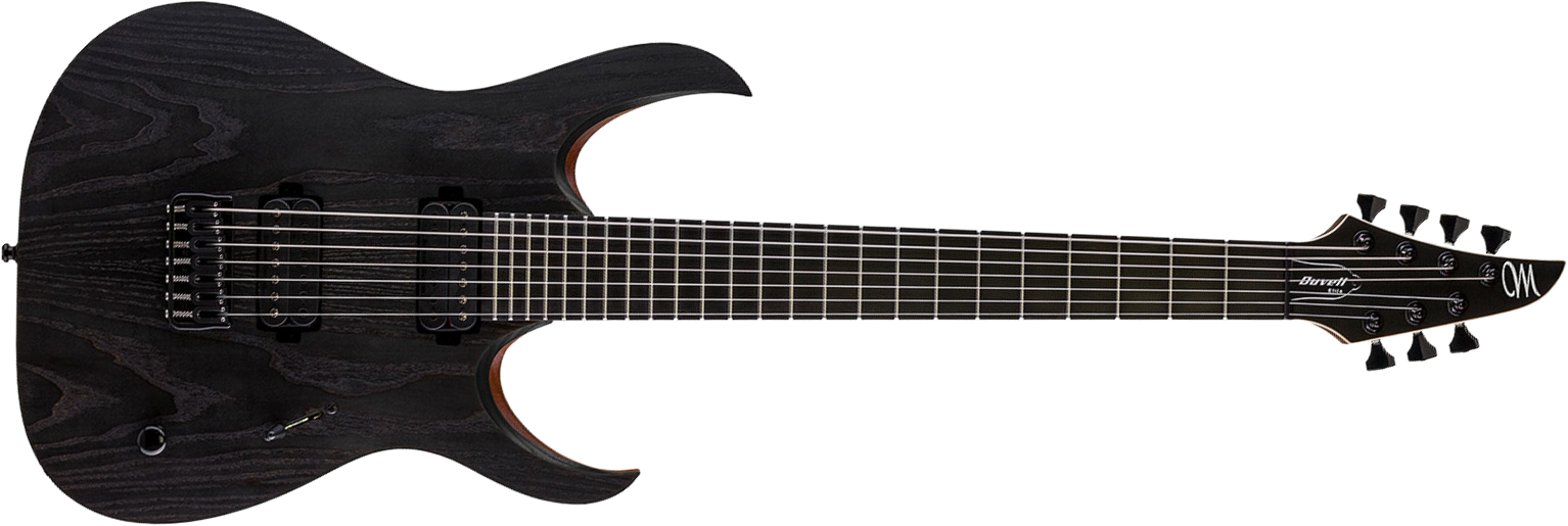 Mayones Guitars Duvell Elite Gothic 7 2h Seymour Duncan Ht Eb - Monolith Black Matt - 7-snarige elektrische gitaar - Main picture