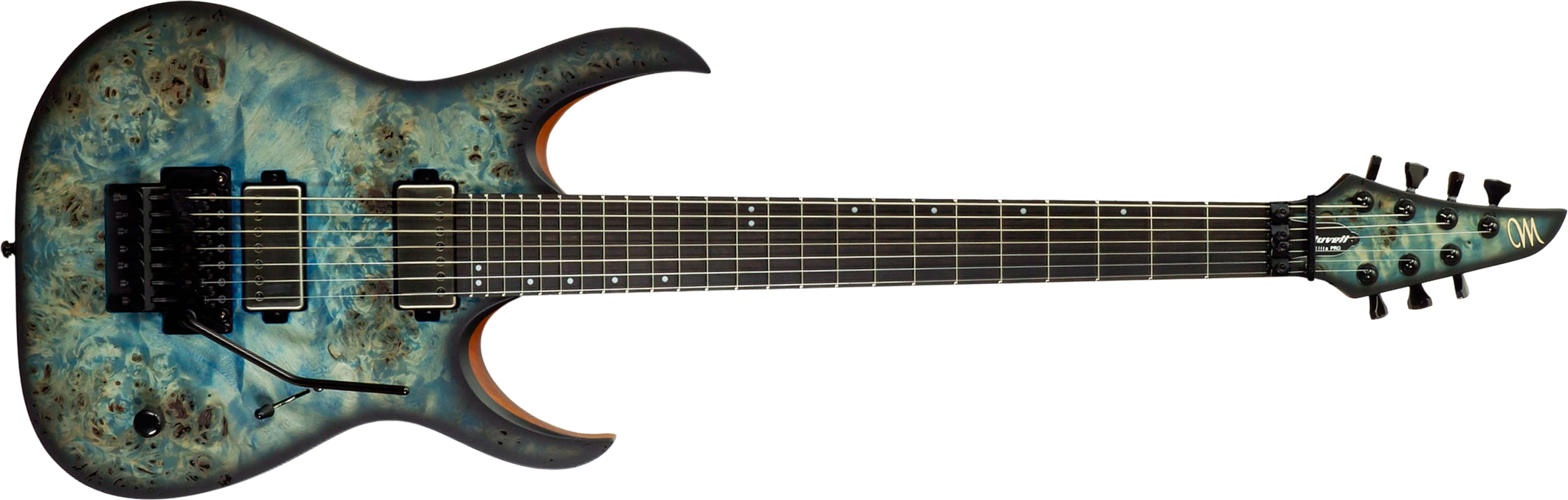 Mayones Guitars Duvell Elite Pro 7c Baryton 2h Velvetrone Fr Eb #df2511178 - Matt Ice Dragon - Bariton elektrische gitaar - Main picture