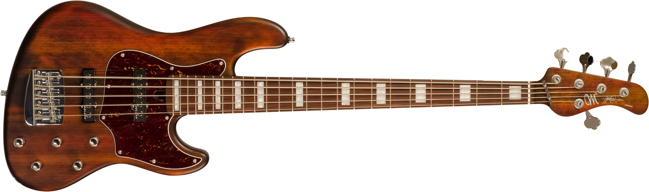 Mayones Guitars Hadrien Feraud Jabba 5c Active Pf - Antique Brown - Solid body elektrische bas - Main picture