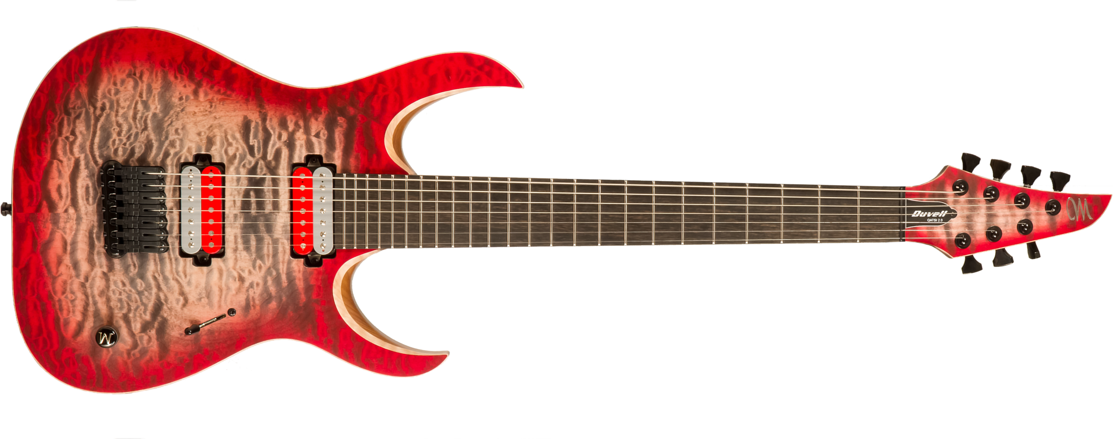 Mayones Guitars John Browne Duvell Qatsi 7 V2.0 Signature 2h Bare Knuckle Ht Eb #df2212241 - Ruby Burst - Kenmerkende elektrische gitaar - Main pictur