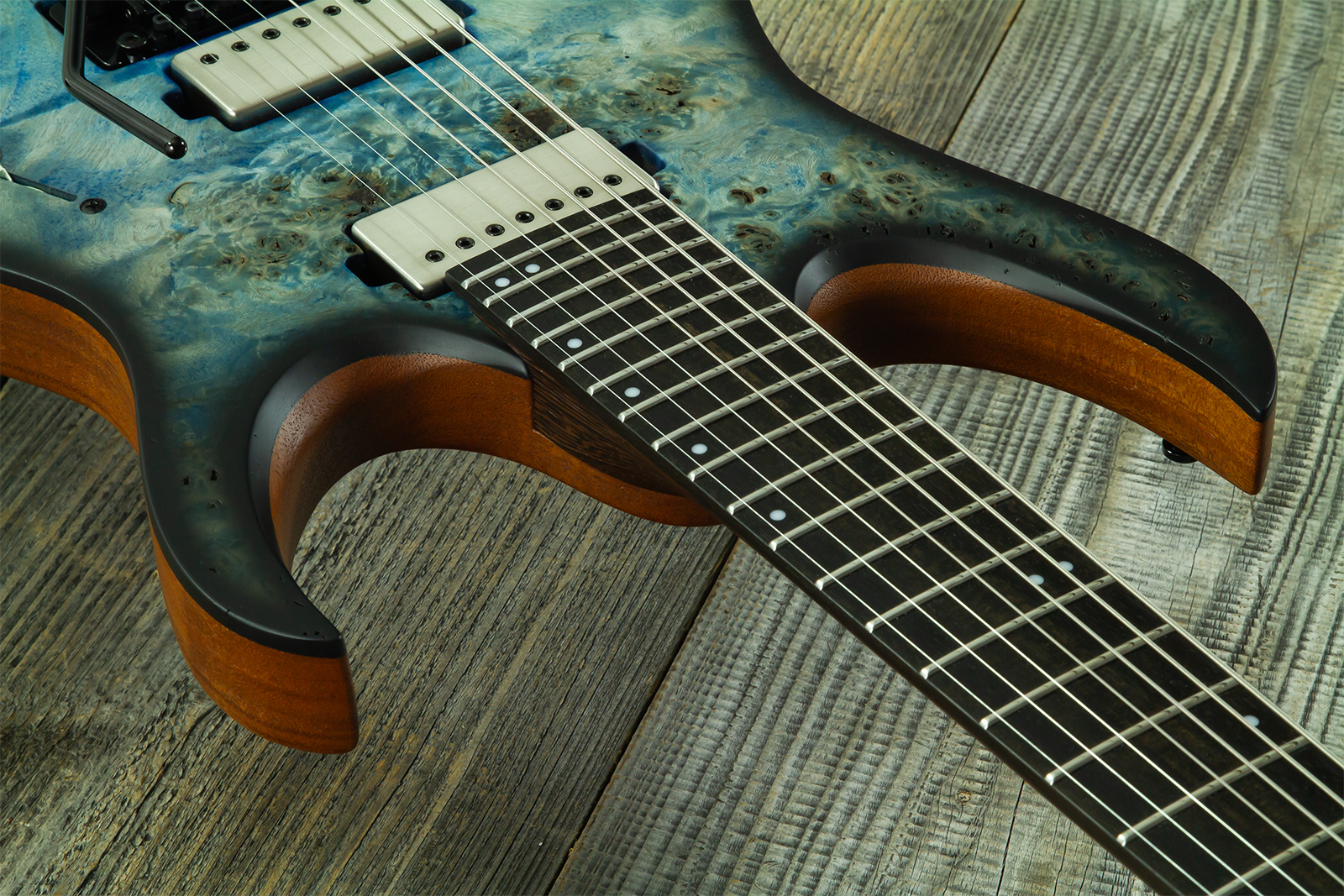 Mayones Guitars Duvell Elite Pro 7c Baryton 2h Velvetrone Fr Eb #df2511178 - Matt Ice Dragon - Bariton elektrische gitaar - Variation 5