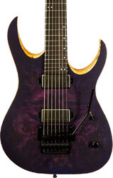 Bariton elektrische gitaar Mayones guitars Duvell Elite Pro 7 #DF2602262 (7-String, Baritone) - Matt trans dirty purple blue burst