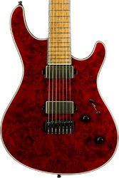 Bariton elektrische gitaar Mayones guitars Regius 7 #RF2602251 (7-String, Baritone) - trans red