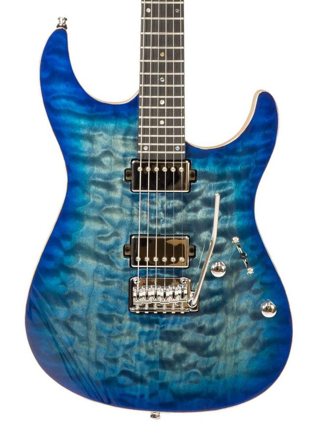 Elektrische gitaar in str-vorm Mayones guitars Aquila Elite S 6 #AQ2210241 - Lagoon burst