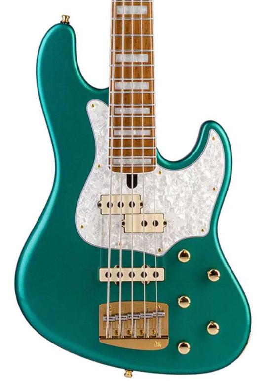 Solid body elektrische bas Mayones guitars Hadrien Feraud Jabba HF 5-String - sherwood green metallic