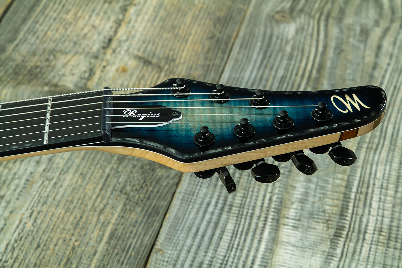 Mayones Guitars Regius 7c Baryton 2h Velvetrone Ht Eb #rf2510186 - Turquoise Iris - Bariton elektrische gitaar - Variation 7