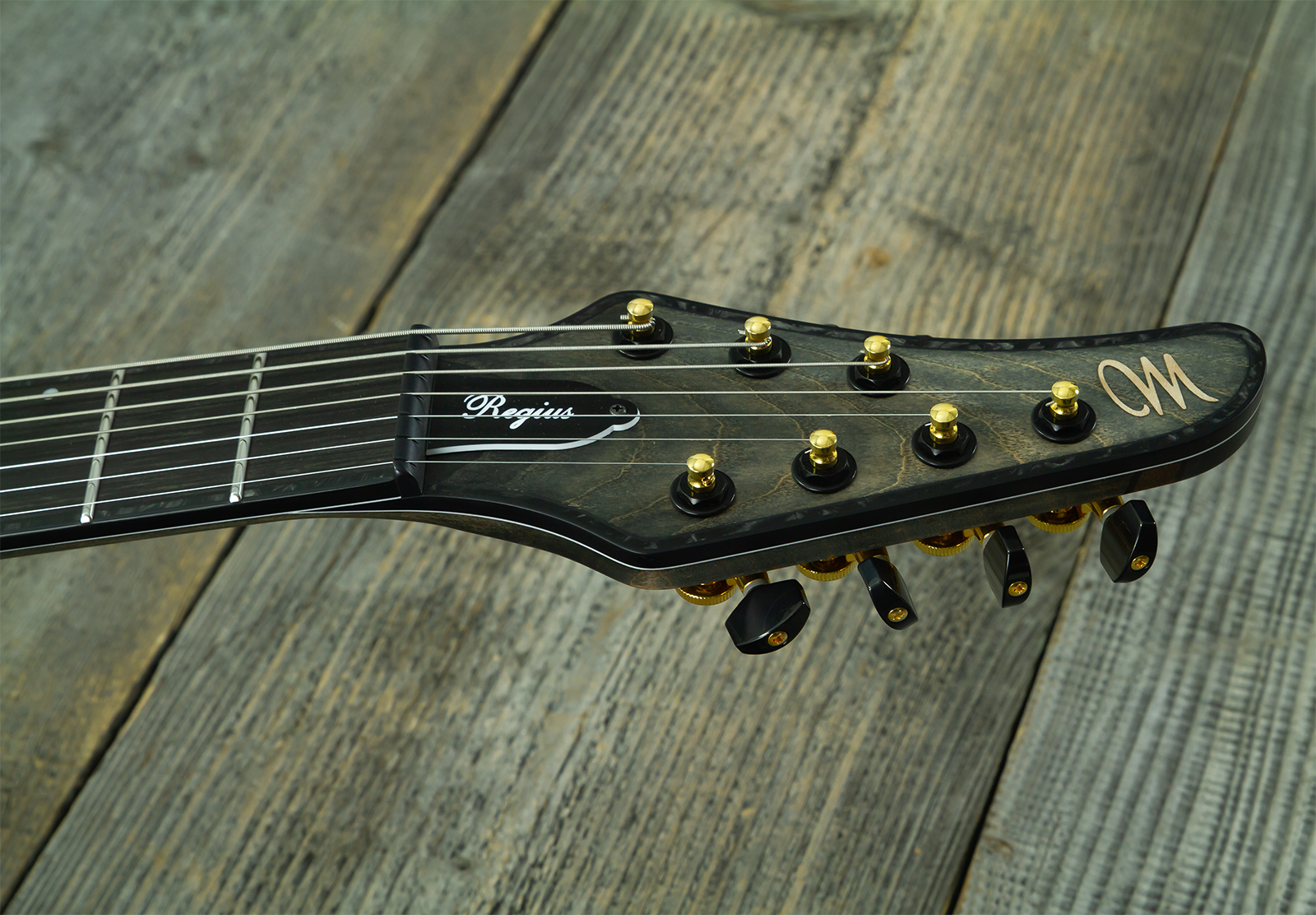 Mayones Guitars Regius Gothic 7c 2h Velvetrone Ht Eb #rf2510207 - Matt Gothic Black - 7-snarige elektrische gitaar - Variation 6