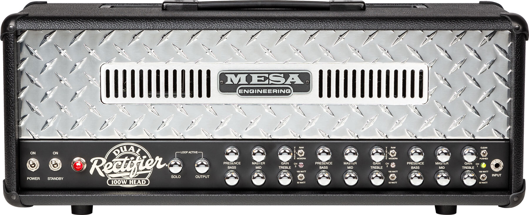 Mesa Boogie Dual Rectifier Head 50/100w 6l6 Black Bronco - Gitaarversterker top - Main picture