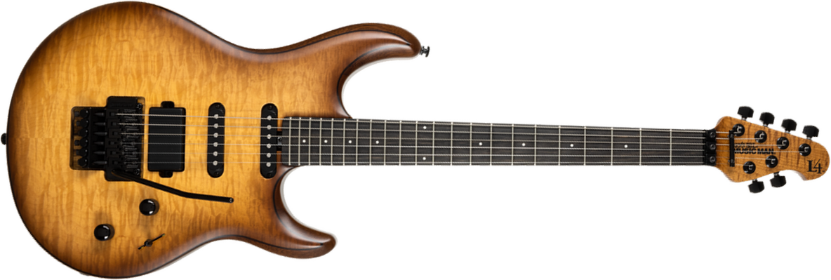Music Man Steve Lukather Luke 4 30th Anniversary Signature Hss Trem Eb +housse - Steamroller Walnut Burst Satin - Kenmerkende elektrische gitaar - Mai