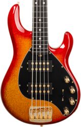 Solid body elektrische bas Music man StingRay Special HH 5-String +Gig Bag - Cherry Punch
