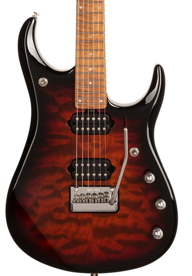 Metalen elektrische gitaar Music man John Petrucci JP15 +Gig Bag - Tiger eye quilt top