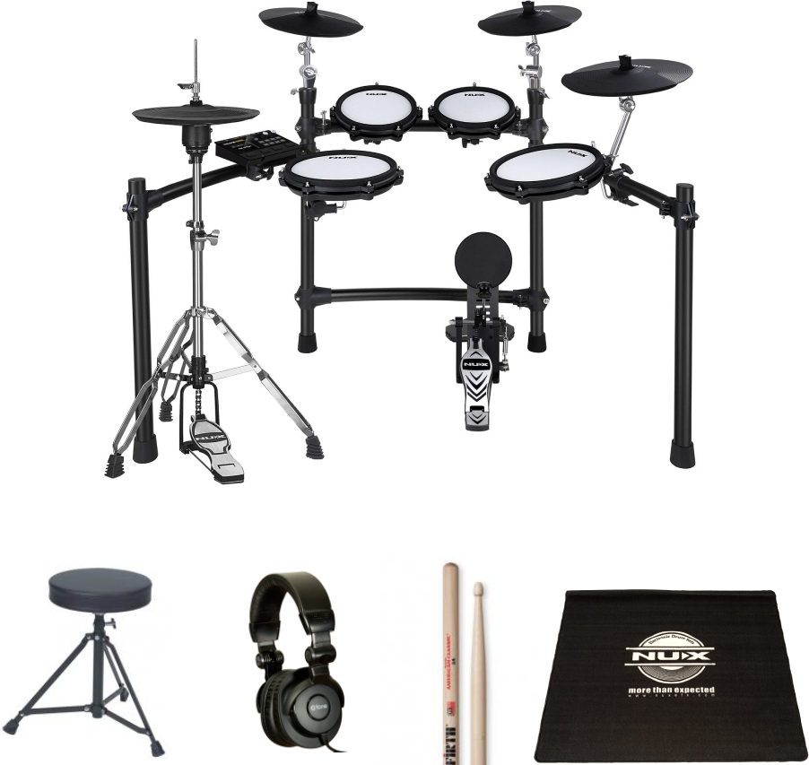 Nux Dm-310h Bundle Complet - X-hp1 + Dt90 + Vic5a + Tapis - Drum Promo Set - Main picture