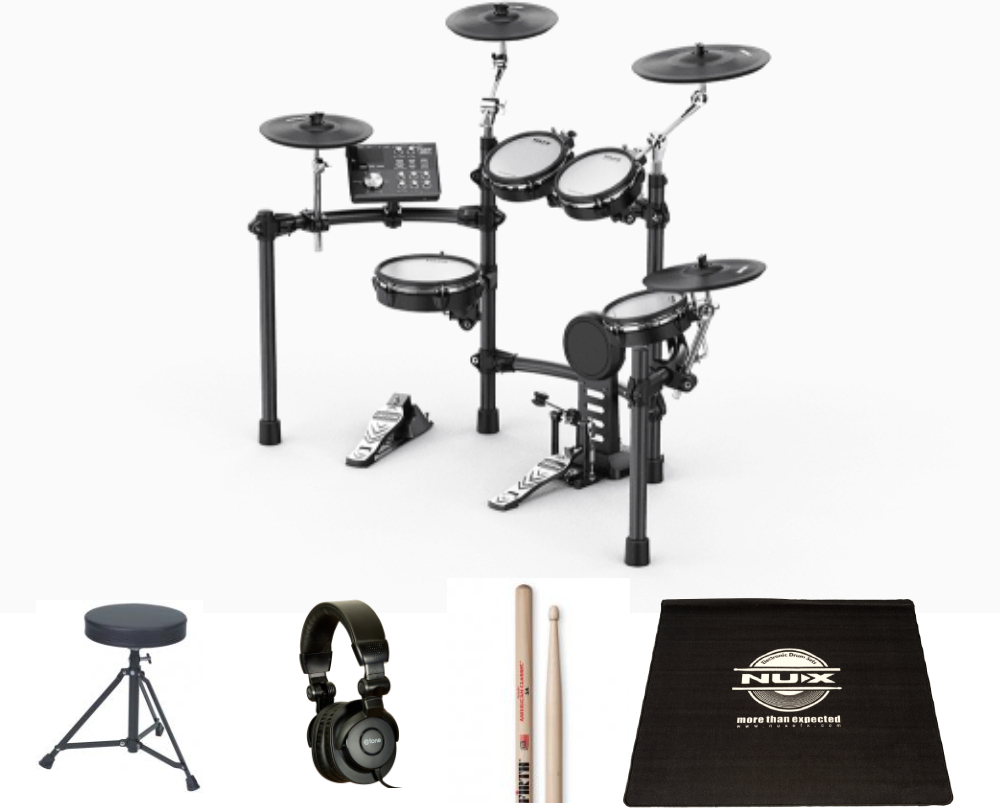 Nux Dm-7x Bundle Complet - X-hp1 + Dt90 + Vic5a + Tapis - Drum Promo Set - Main picture