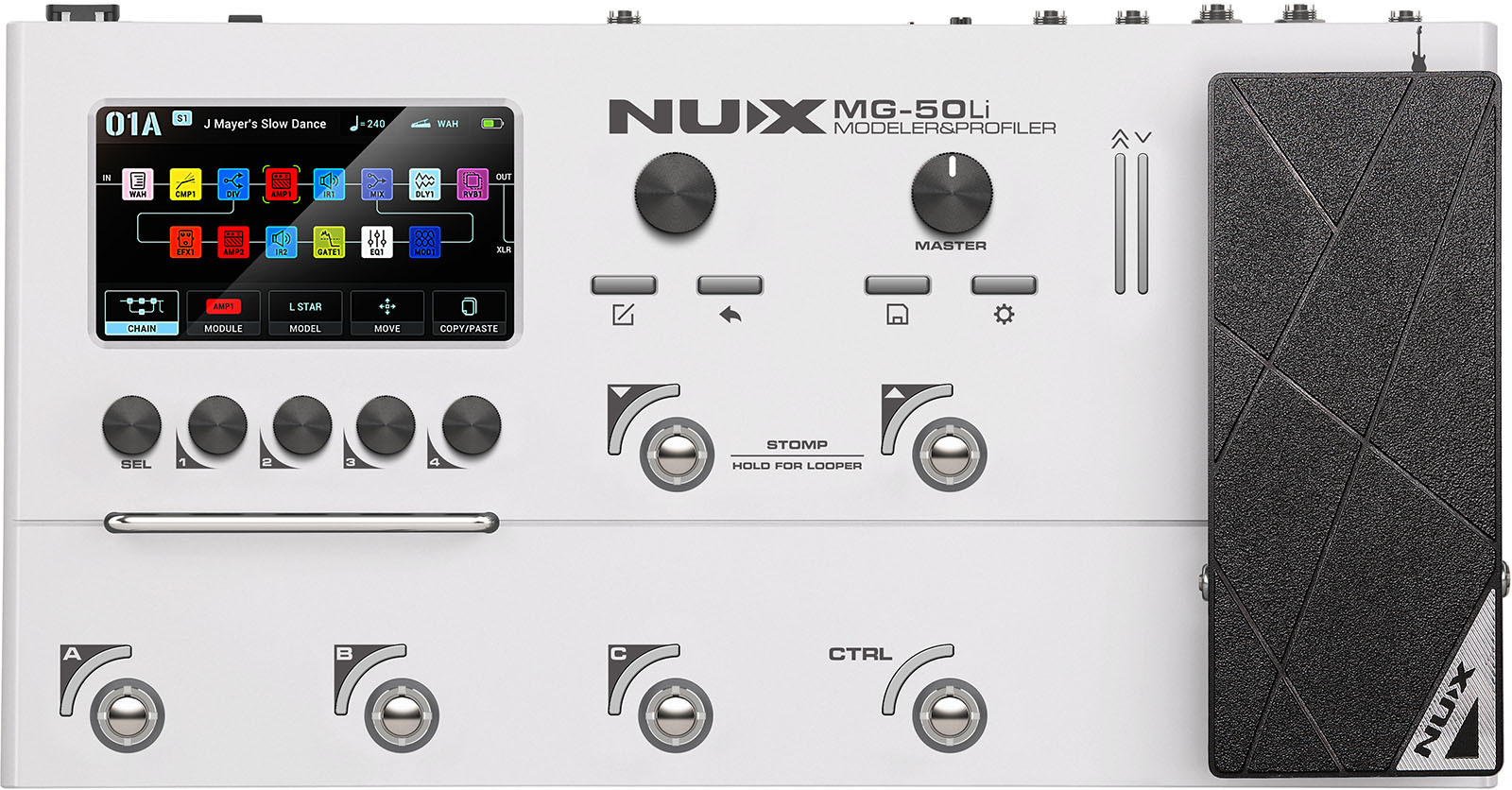 Nux Mg50 Li White Guitar & Bass - Multieffecten Pedaal voor Electrische Gitaar - Main picture