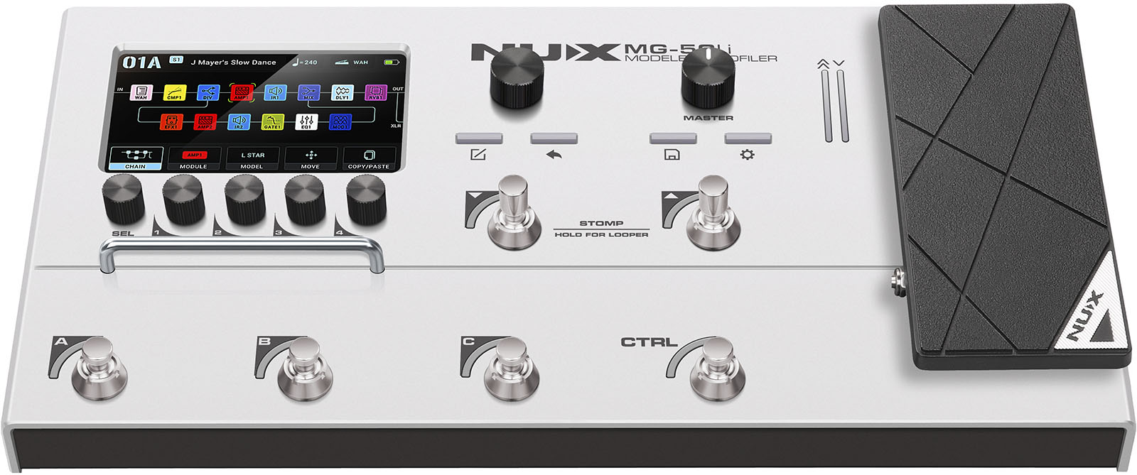 Nux Mg50 Li White Guitar & Bass - Multieffecten Pedaal voor Electrische Gitaar - Variation 3