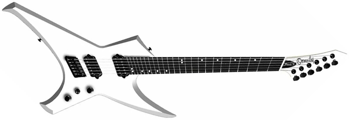 Ormsby Metal X Gtr Run 16 Multiscale 2h Ht Eb - Ermine White - Metalen elektrische gitaar - Main picture