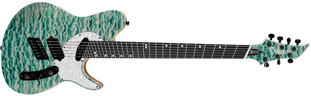 Ormsby Tx Gtr Exotic 7c Multiscale Hs Ht Eb - Denim - Multi-scale gitaar - Main picture