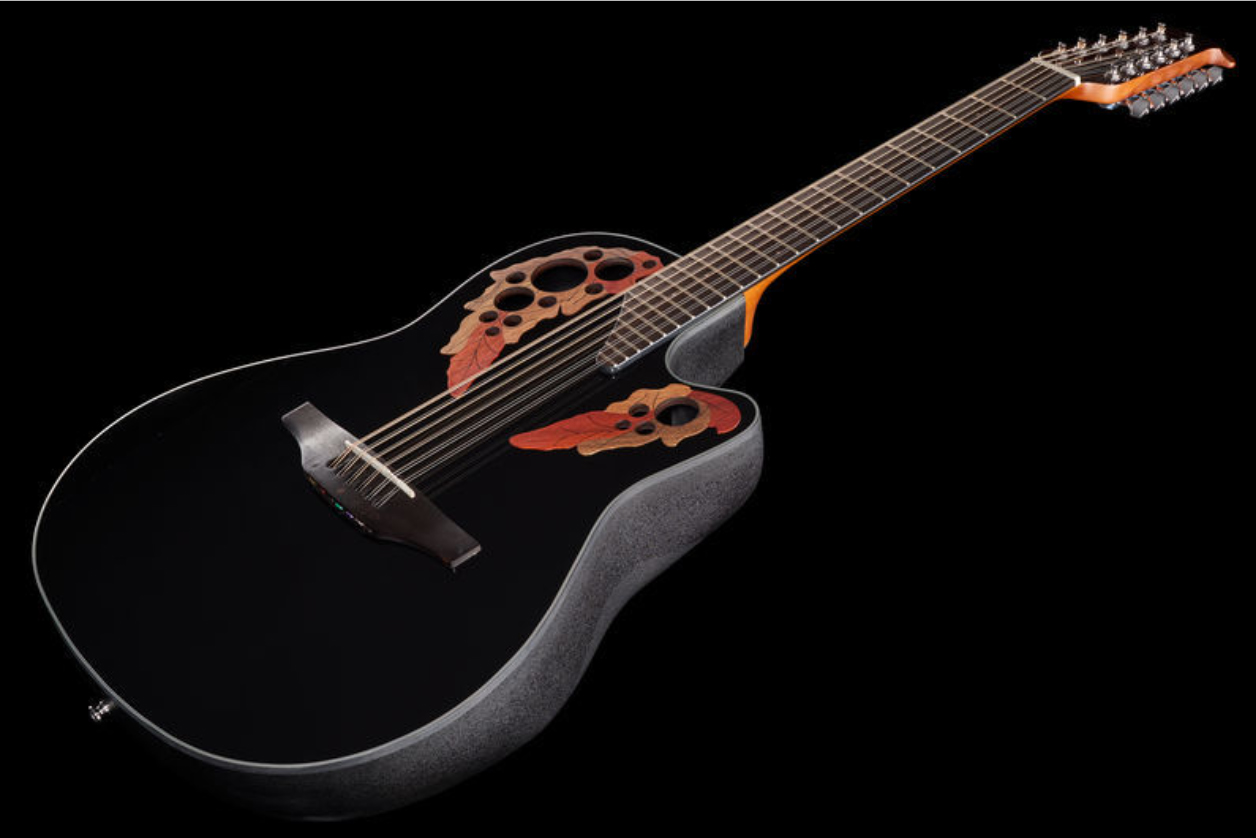 Ovation Ce4412-5 Celebrity Elite 12c Mid Cutaway - Black - Elektro-akoestische gitaar - Variation 1