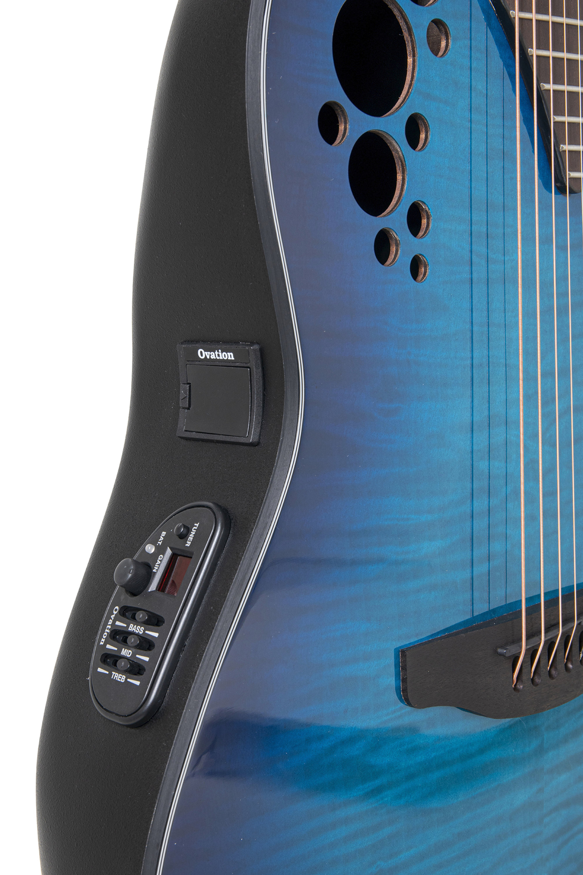 Ovation Ce44p-blfl-g Celebrity Elite Plus Mid Depth Cw Erable Lyrachord Rw - Blue Flamed Maple - Elektro-akoestische gitaar - Variation 3