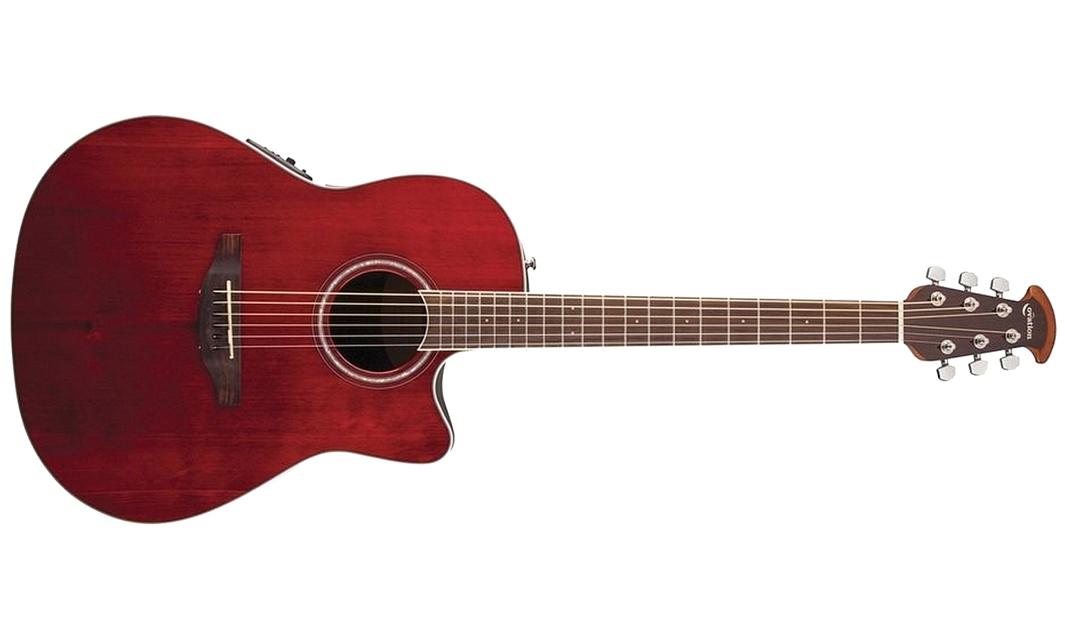 Ovation Cs24-rr Celebrity Standard Mid Depth Cw Epicea Lyrachord Rw - Ruby Red - Elektro-akoestische gitaar - Variation 1