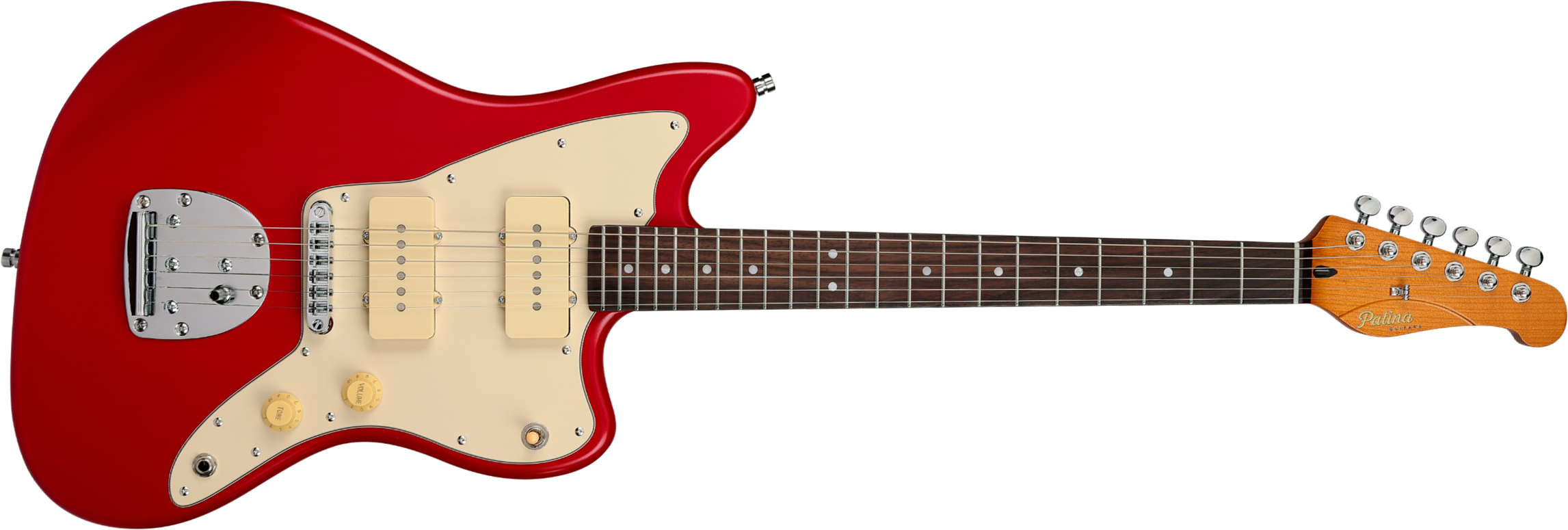 Patina Guitars Pj3 Car 2s Trem Rw - Candy Apple Red - Retro-rock elektrische gitaar - Main picture