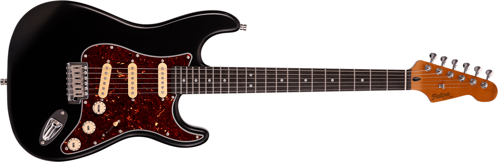 Patina Guitars Ps3 Bk 3s Trem Rw - Black - Elektrische gitaar in Strat vorm - Main picture
