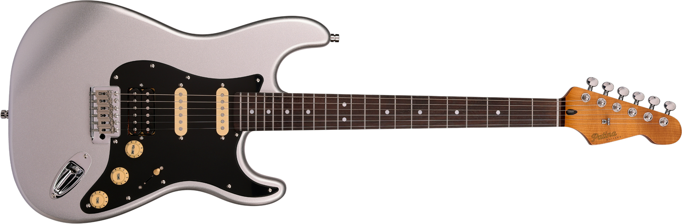 Patina Guitars Ps4 Sv Hss Trem Rw - Silver - Elektrische gitaar in Strat vorm - Main picture