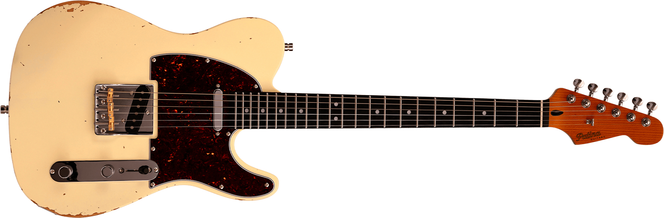 Patina Guitars Pt6 Ow R 2s Ht Rw - Olympic White Relic - Televorm elektrische gitaar - Main picture