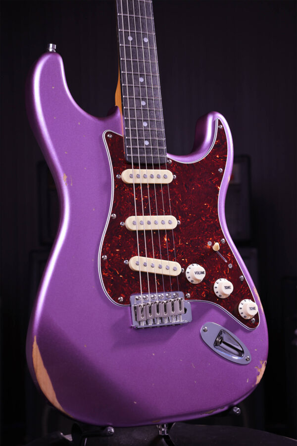 Patina Guitars Ps6 Pp R 3s Trem Rw - Purple Relic - Elektrische gitaar in Strat vorm - Variation 2