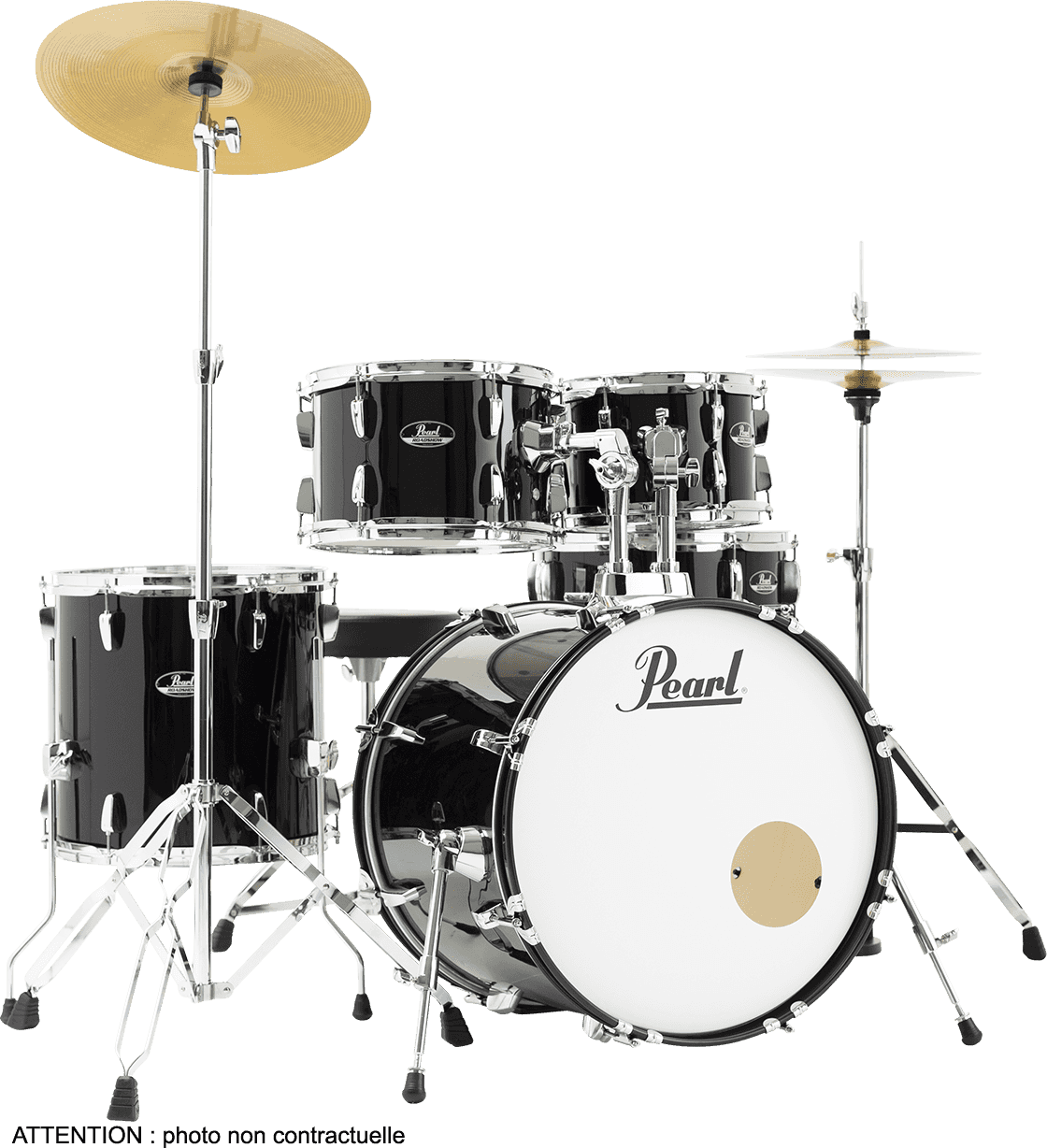 Pearl Fusion 20 - 5 FÛts - Jet Black - Fusion drumstel - Main picture