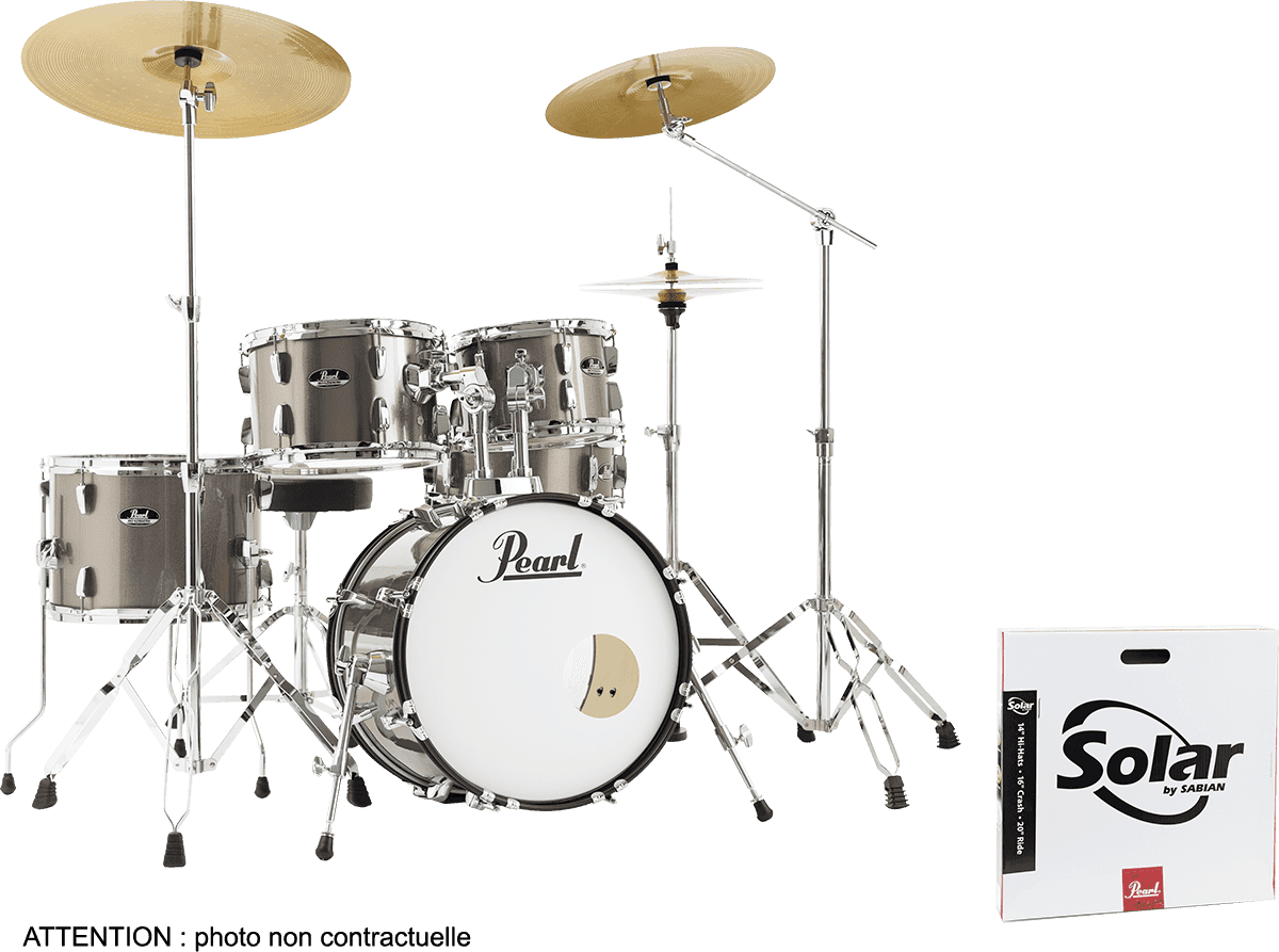 Pearl Roadshow Plus Junior 18'' + Pack Sabian Solar 3 Cy - 5 FÛts - Bronze Metallic - Junior drumstel - Main picture