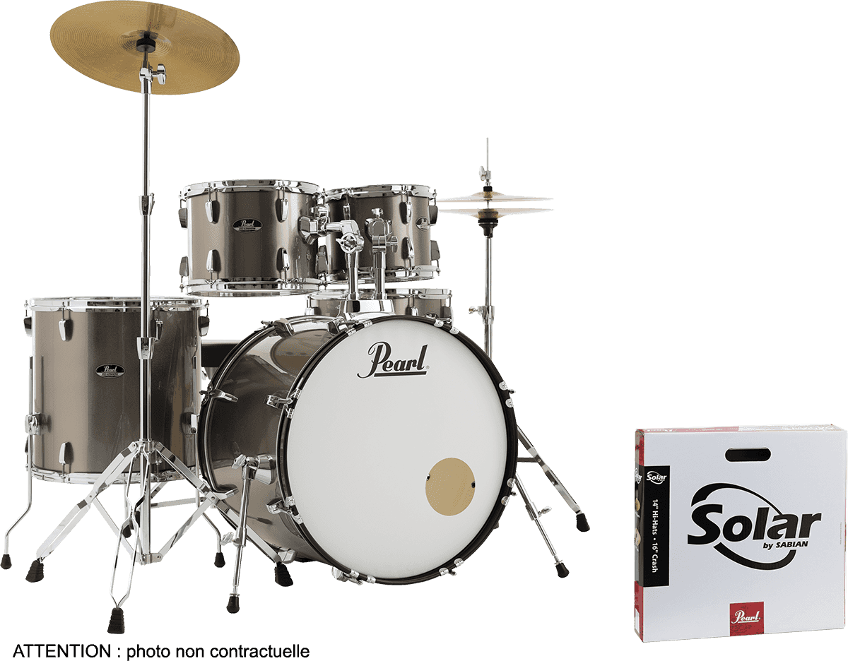 Pearl Rock 22 5 Futs + Pack Sabian Solar - Bronze Metallic - Rock drumstel - Main picture