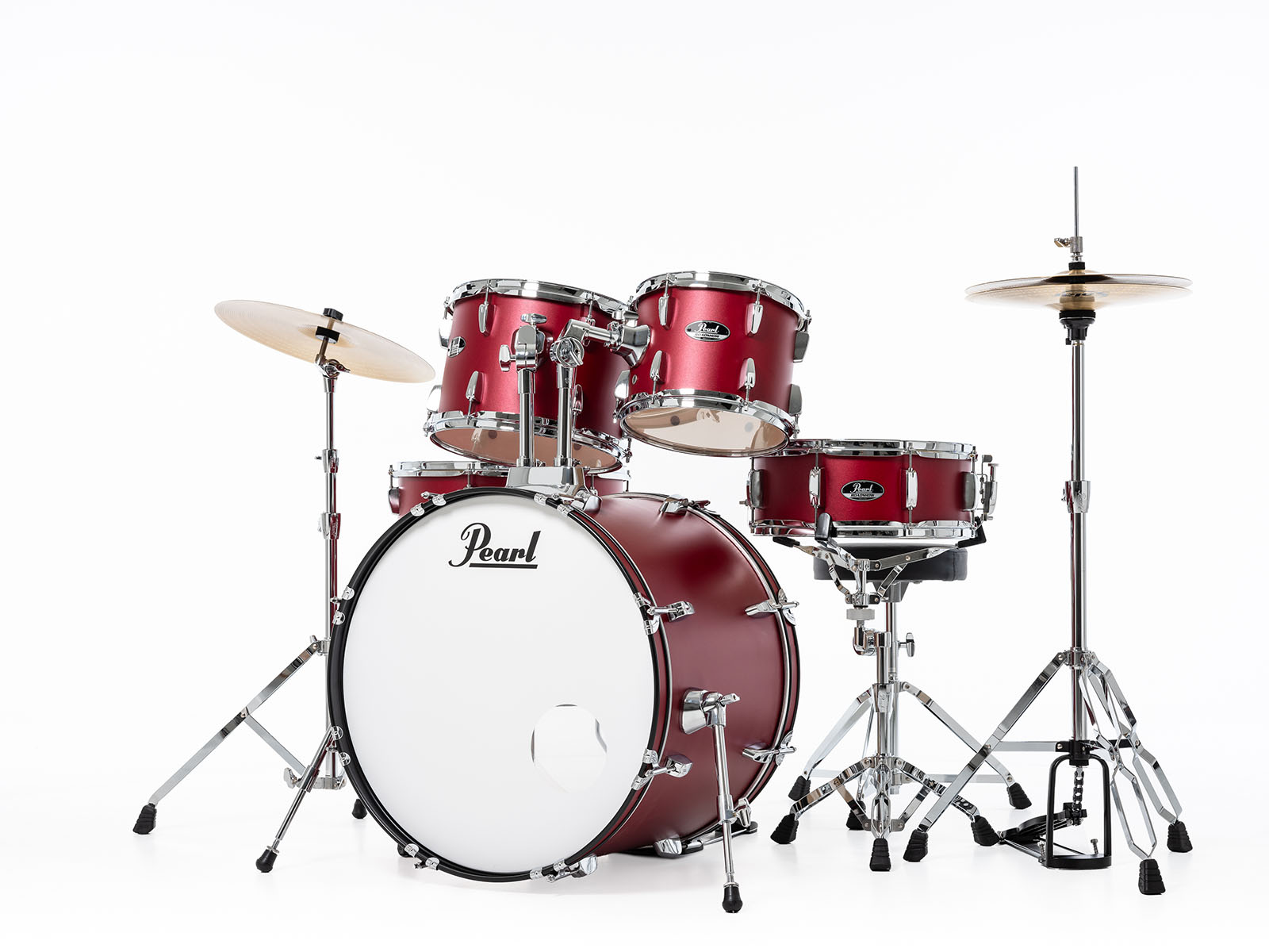 Pearl Roadshow Fusion 20 + Pack Solar Sabian Matte Red - Fusion drumstel - Variation 3