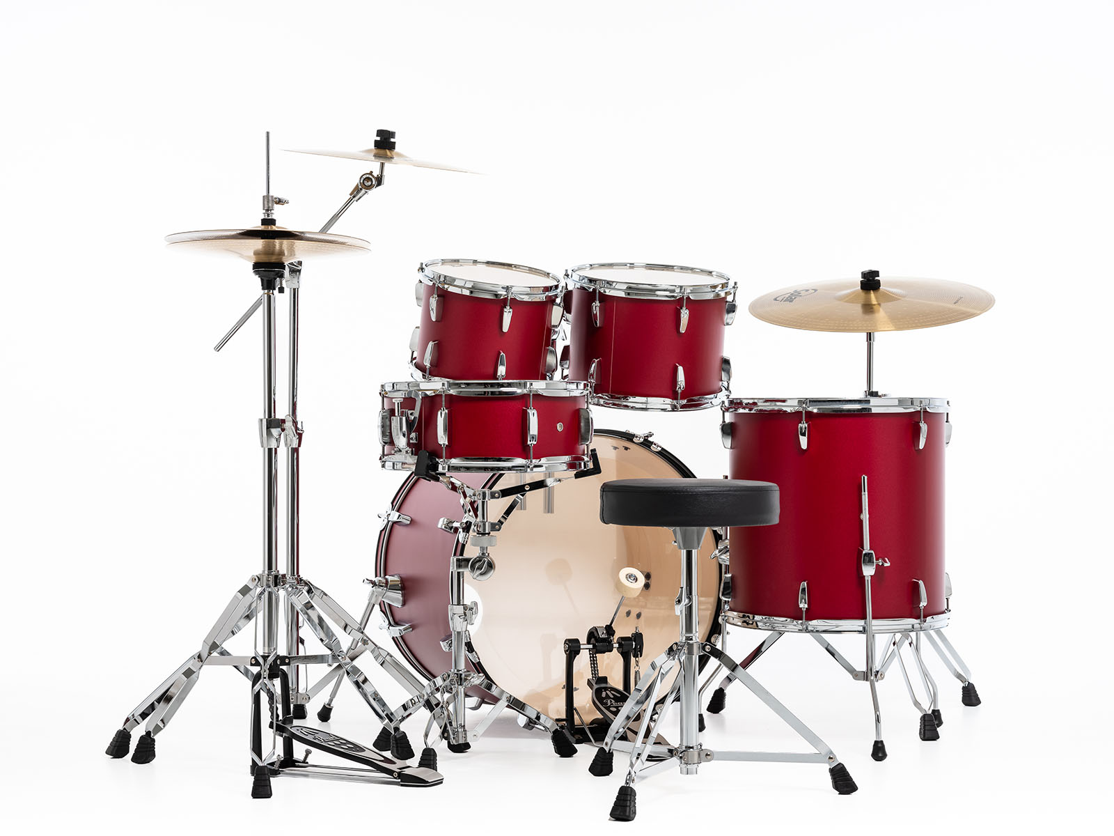 Pearl Roadshow Fusion 20 + B-50 + Ride 20 Matte Red - Matte Red - Fusion drumstel - Variation 6
